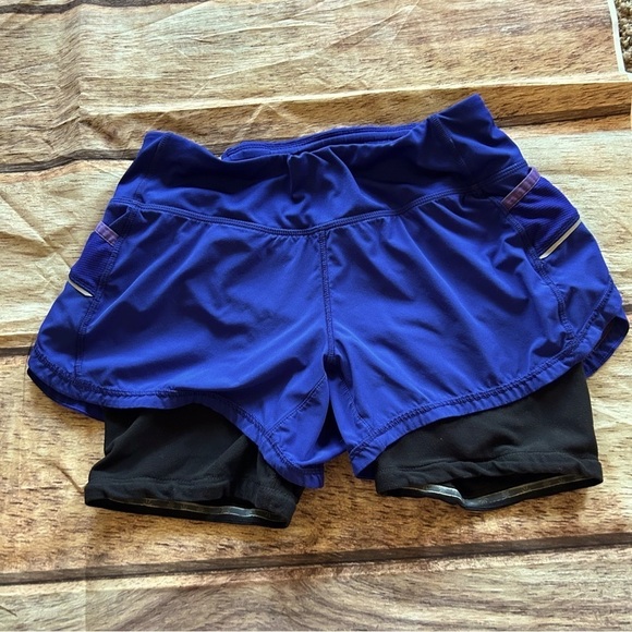 ATHLETA Womens  READY SET GO 2-in-1 Running Blue/Black Size XS Pulse Shortie - Picture 2 of 7